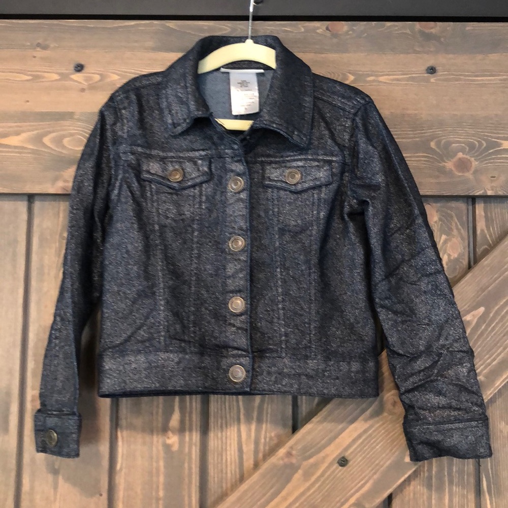 EUC Girls Sparkle Jean Jacket 5